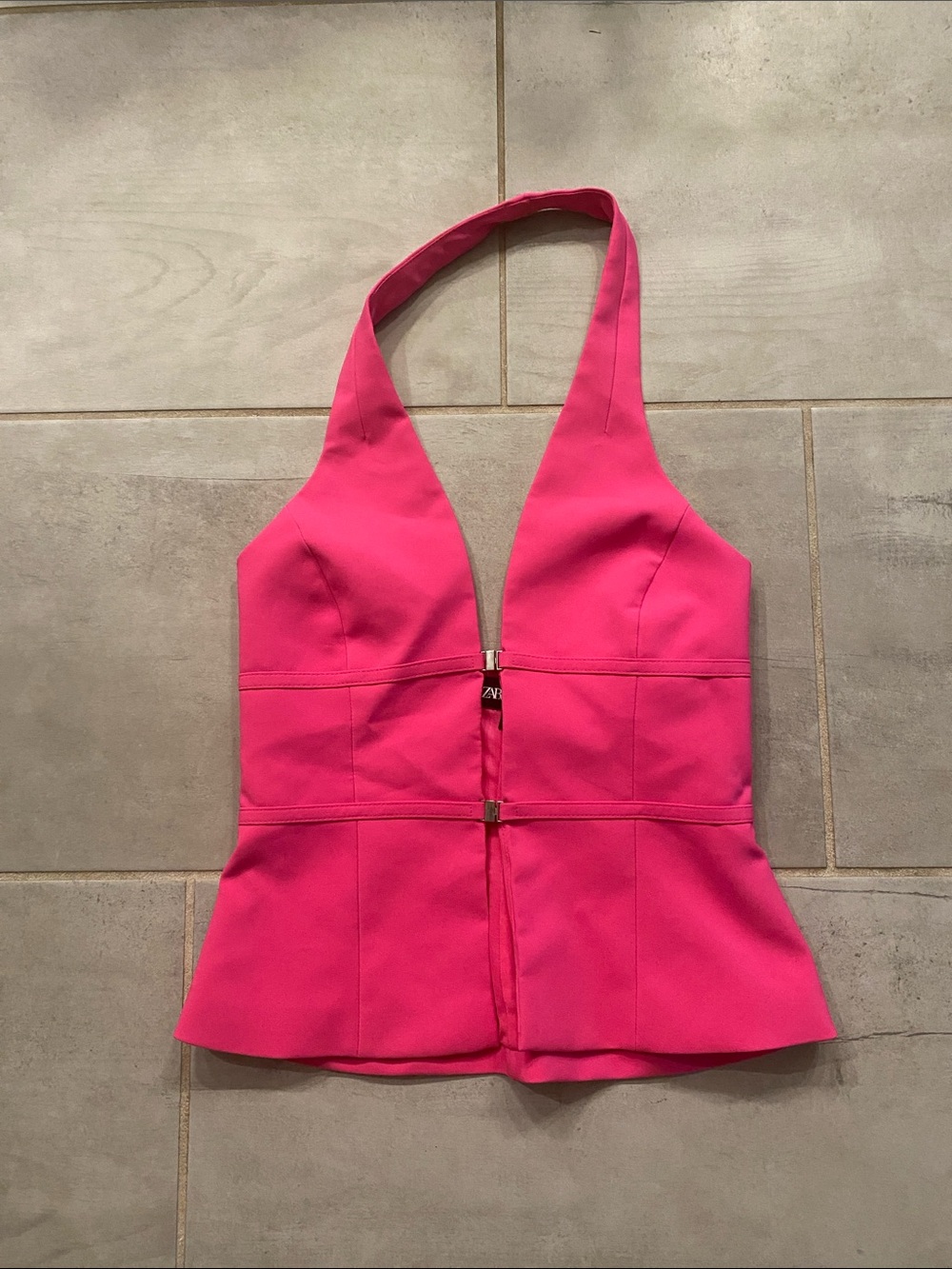 Zara Hot Pink Halter waistcoat
